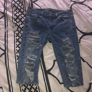 american eagle ripped bermuda shorts